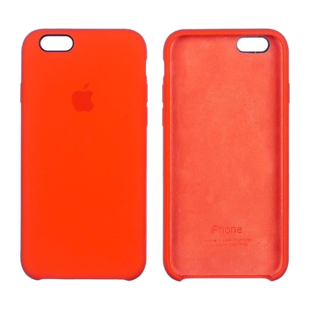 Чехол Apple iPhone 6, iPhone 6S, силиконовый, Silicone, оранжевый