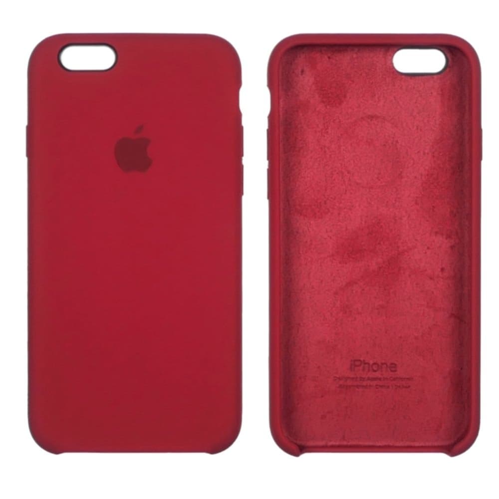 Чехол Apple iPhone 6, iPhone 6S, силиконовый, Silicone, бордовый