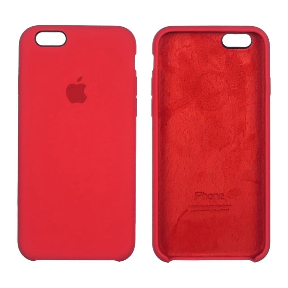 Чехол Apple iPhone 6, iPhone 6S, силиконовый, Silicone, красный