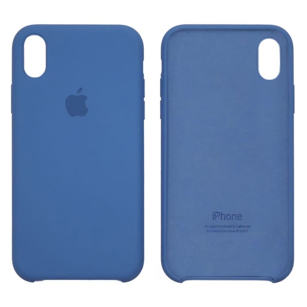 Чехол Apple iPhone XR, силиконовый, Silicone, синий
