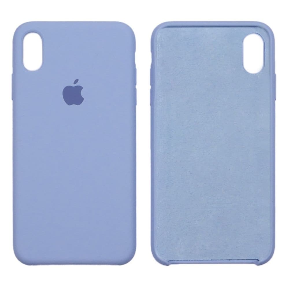 Чехол Apple iPhone XS Max, силиконовый, Silicone, голубой