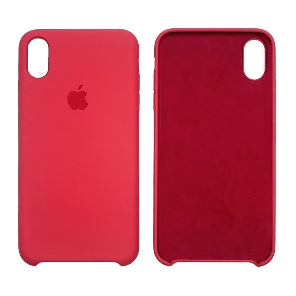 Чехол Apple iPhone XS Max, силиконовый, Silicone, красный
