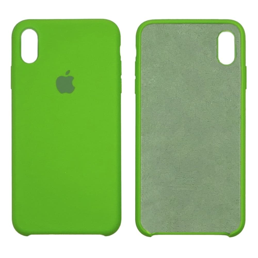 Чехол Apple iPhone XS Max, силиконовый, Silicone, зеленый