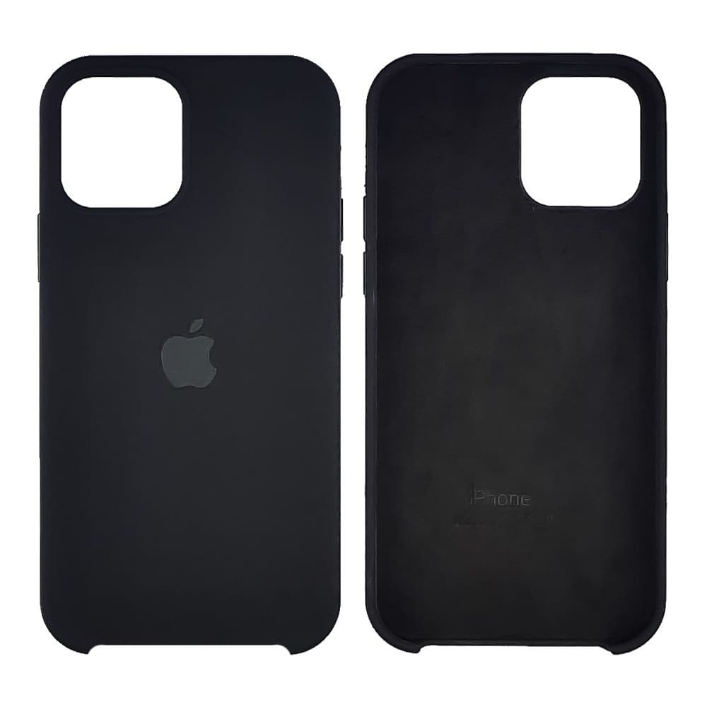 Чехол Apple iPhone 12, iPhone 12 Pro, силиконовый, Silicone, черный