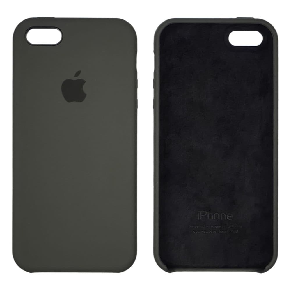 Чехол Apple iPhone 5, iPhone 5S, iPhone 5C, iPhone SE, силиконовый, Silicone, черный