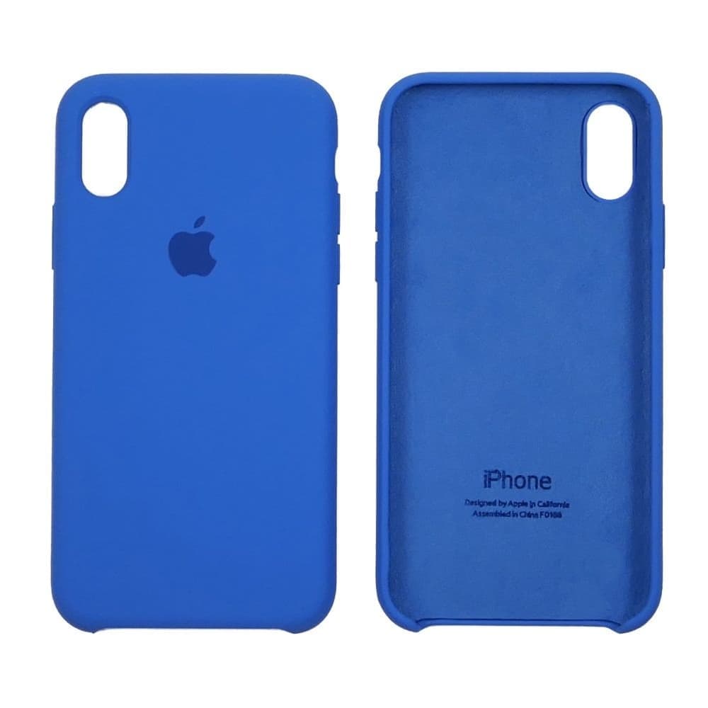 Чехол Apple iPhone X, iPhone XS, силиконовый, Silicone, синий