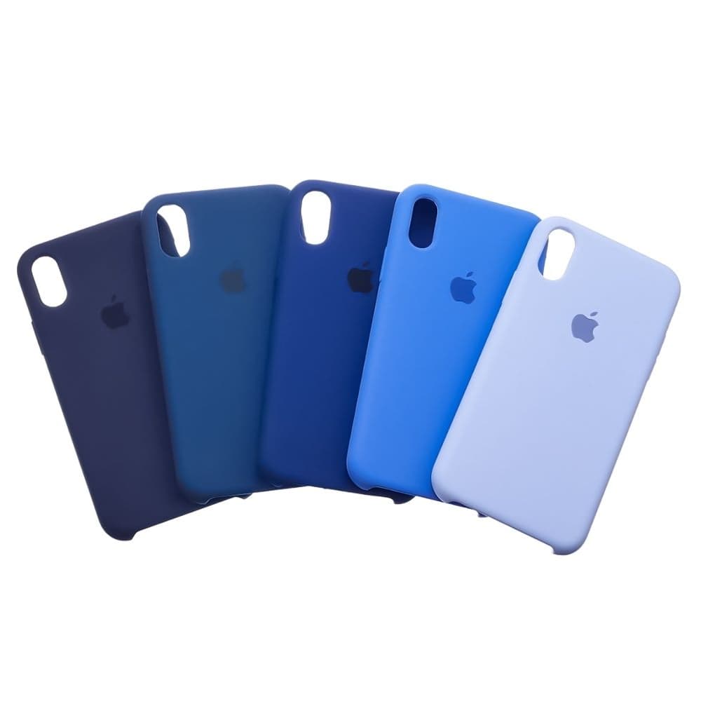 Чехол Apple iPhone X, iPhone XS, силиконовый, Silicone, синий