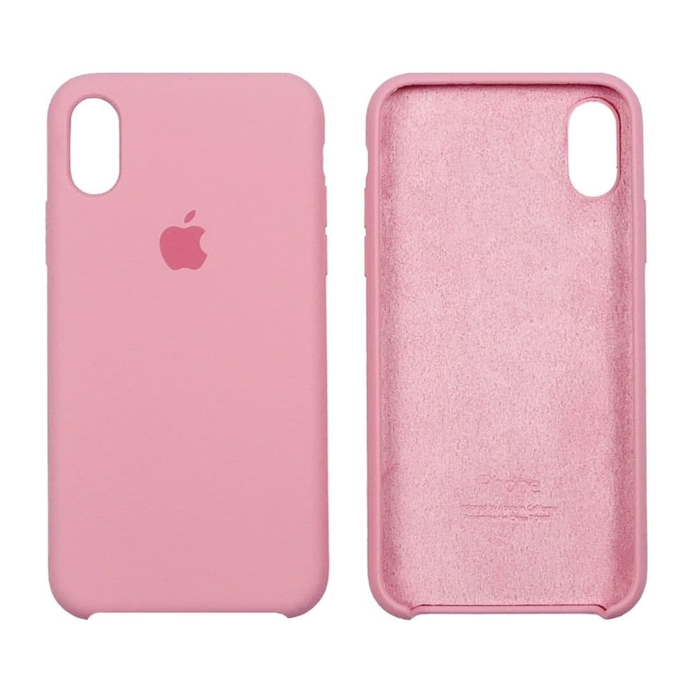 Чехол Apple iPhone X, iPhone XS, силиконовый, Silicone, розовый