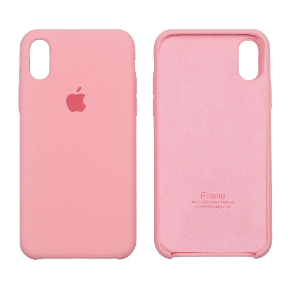 Чехол Apple iPhone X, iPhone XS, силиконовый, Silicone, розовый