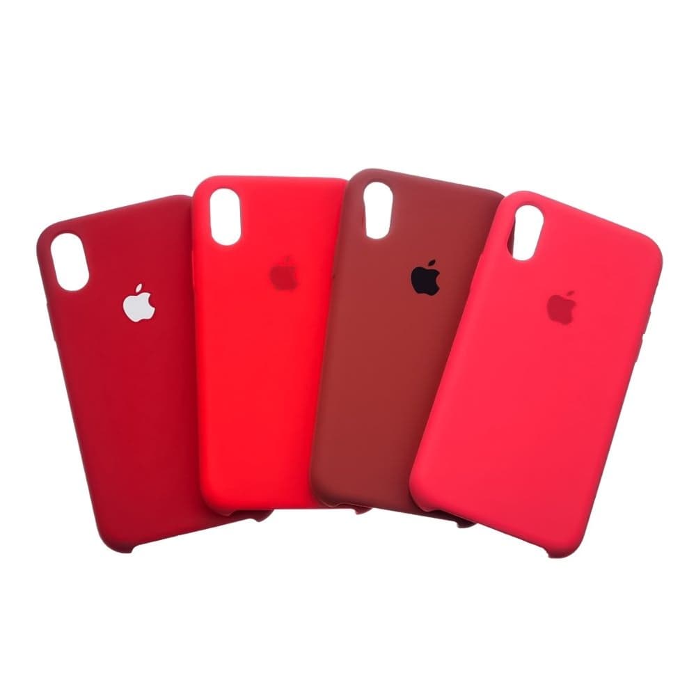 Чехол Apple iPhone X, iPhone XS, силиконовый, Silicone, красный