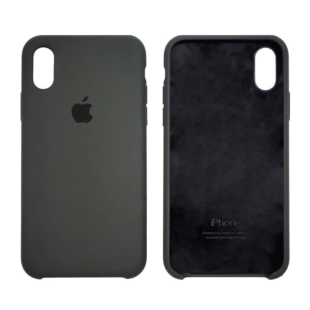Чехол Apple iPhone X, iPhone XS, силиконовый, Silicone, черный