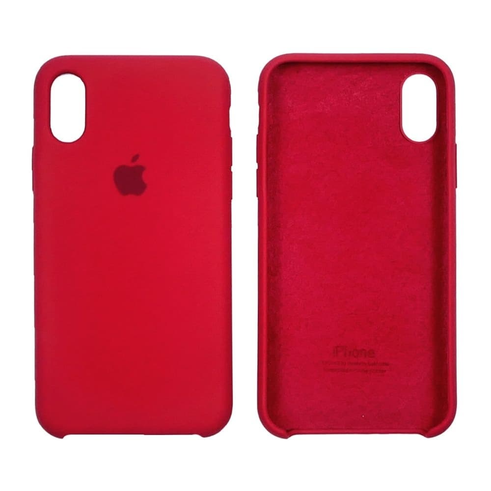 Чехол Apple iPhone X, iPhone XS, силиконовый, Silicone, красный