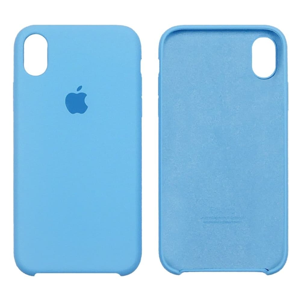 Чехол Apple iPhone XR, силиконовый, Silicone, голубой