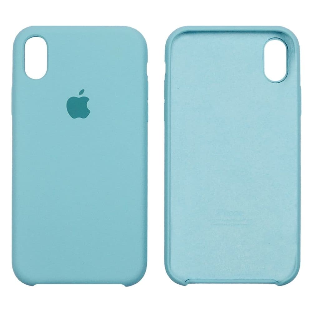 Чехол Apple iPhone XR, силиконовый, Silicone, голубой
