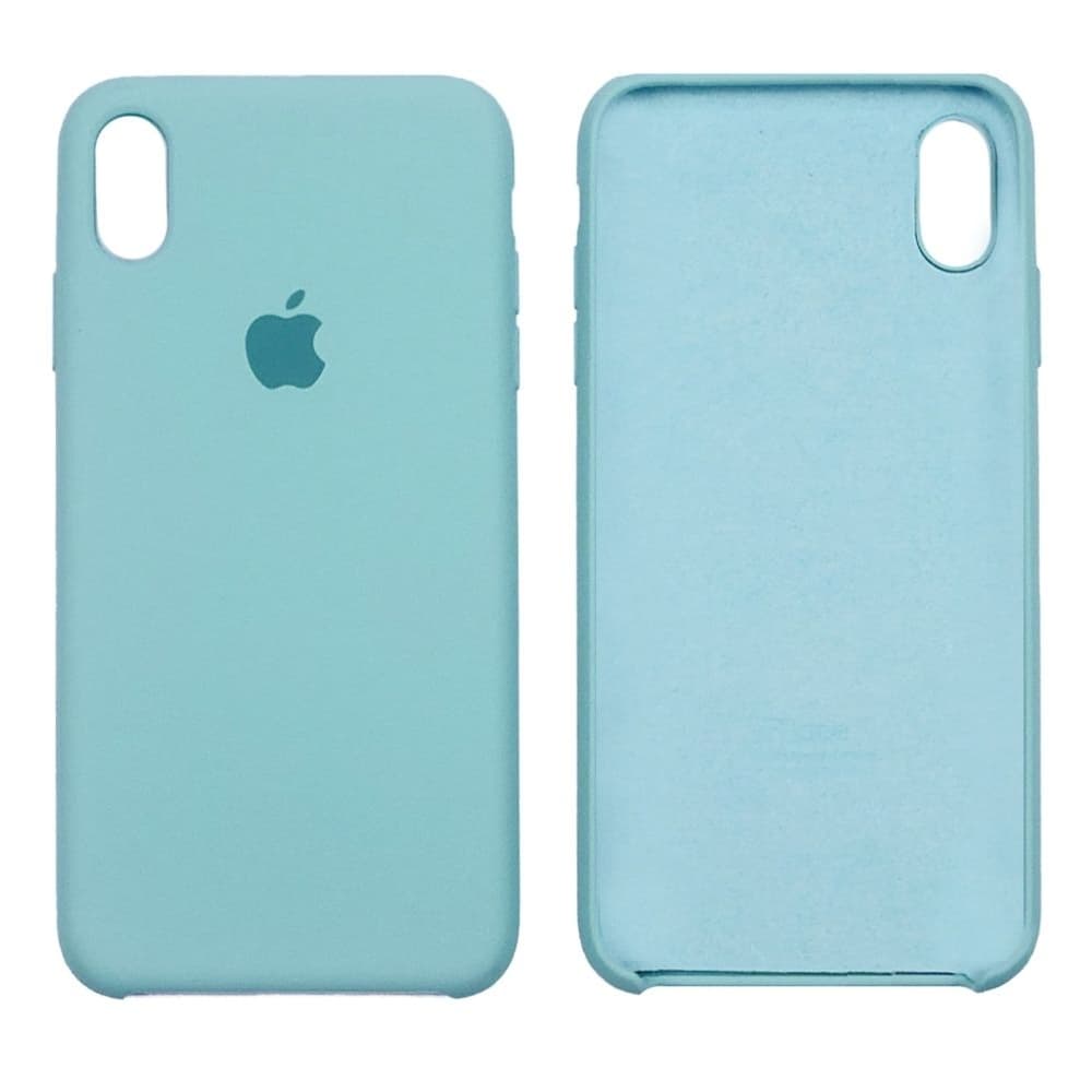 Чехол Apple iPhone XS Max, силиконовый, Silicone, голубой
