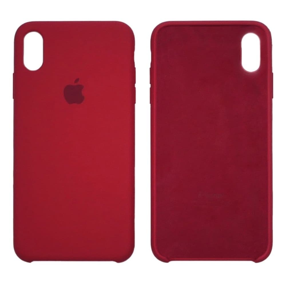 Чехол Apple iPhone XS Max, силиконовый, Silicone, красный