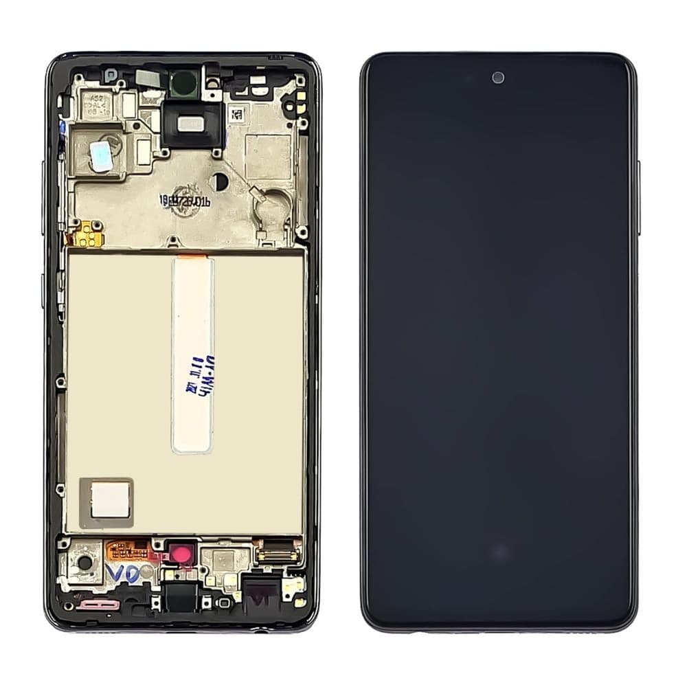 Дисплей Samsung SM-A525 Galaxy A52, SM-A526 Galaxy A52 5G, черный | с тачскрином | с передней панелью | High Copy, OLED, с широким ободком | дисплейный модуль, экран