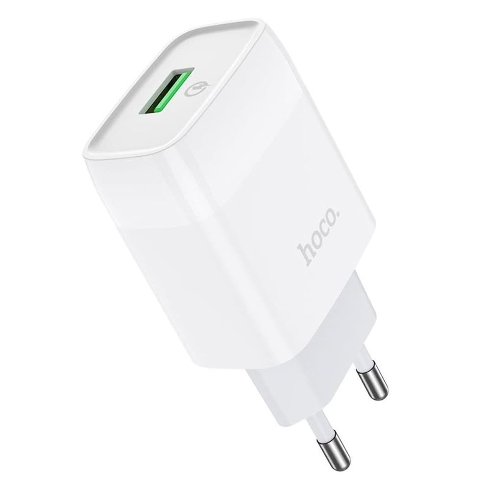 Сетевое зарядное устройство Hoco C72Q, 1 USB, 3.0 А, 18 Вт, Quick Charge 3.0, белое
