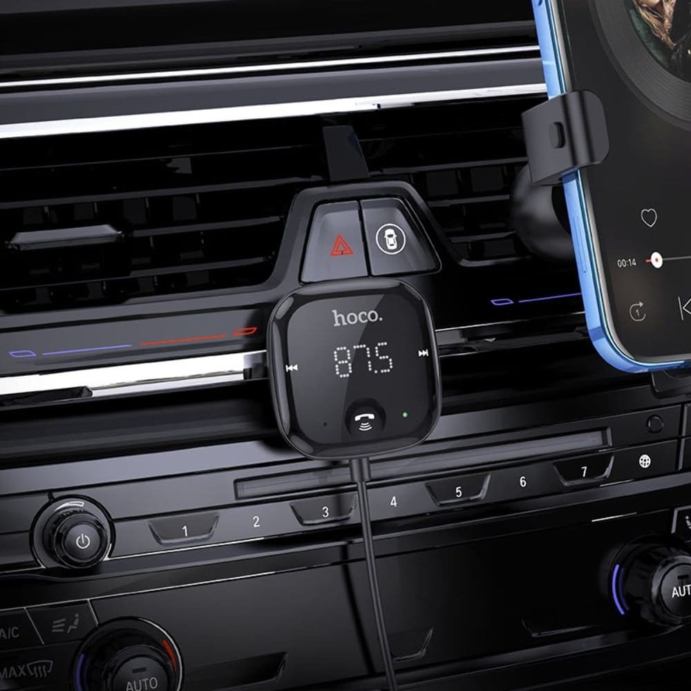 FM-трансмиттер Hoco E65, с функцией Bluetooth, черный | FM-модулятор