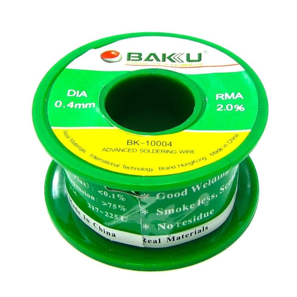 Припой BAKU BK-10004 (0.4 мм, Sn 97%, Ag 0.3%, Cu 0.7%, rma 2%)