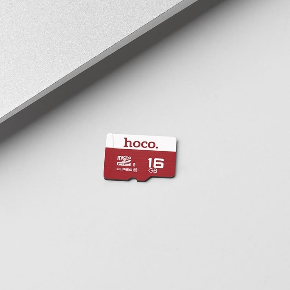 Карта памяти Hoco TF MicroSDHC, 16GB, high speed, красная