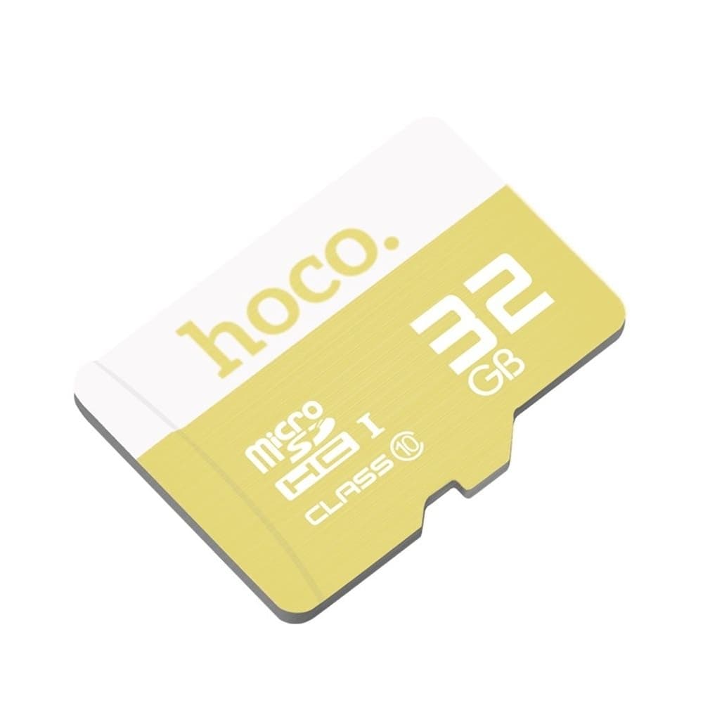 Карта памяти Hoco TF SDHC, 32GB, high speed, желтая