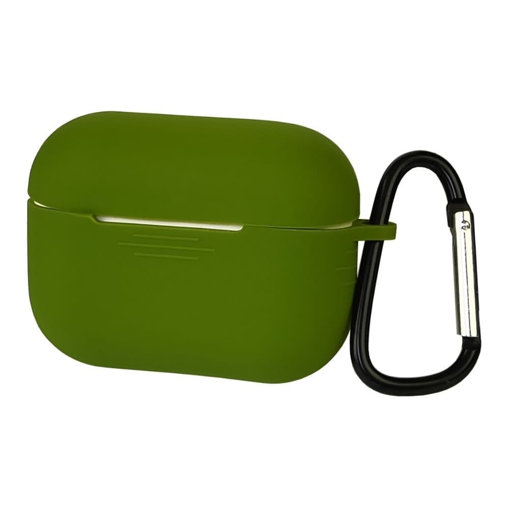 Чехол силиконовый с карабином для Apple AirPods Pro, зеленый