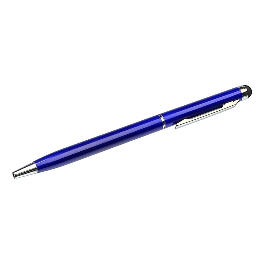 Стилус емкостный PS100, с шариковой ручкой, металлический, синій
