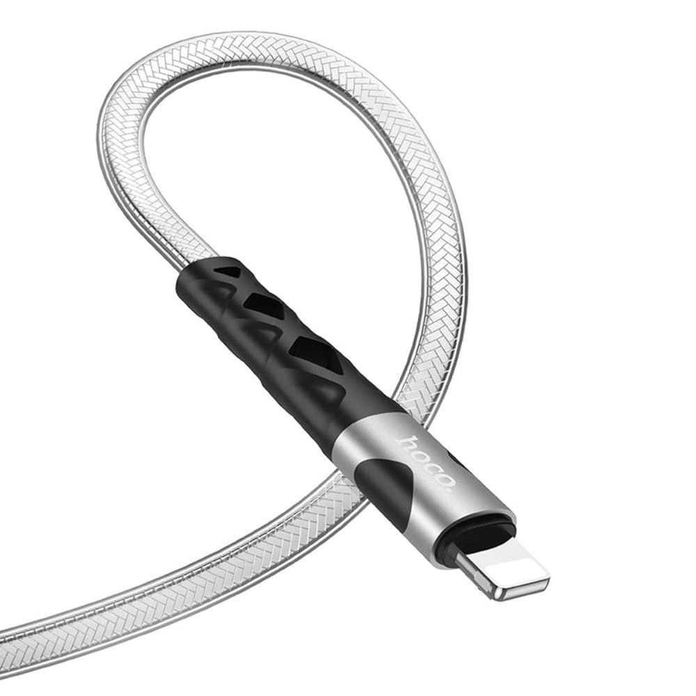 USB-кабель Hoco U105, Lightning, 2.4 А, 120 см, серебристый
