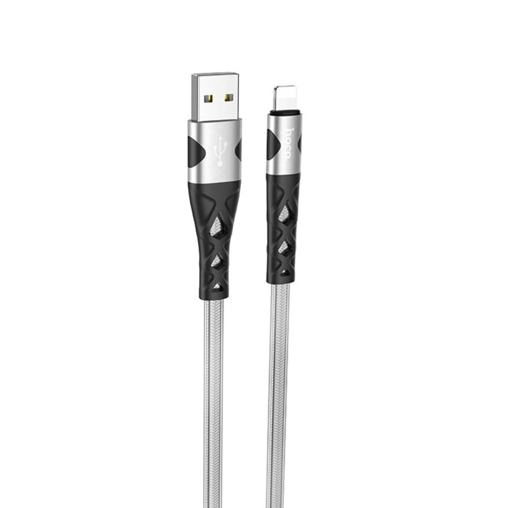 USB-кабель Hoco U105, Lightning, 2.4 А, 120 см, серебристый