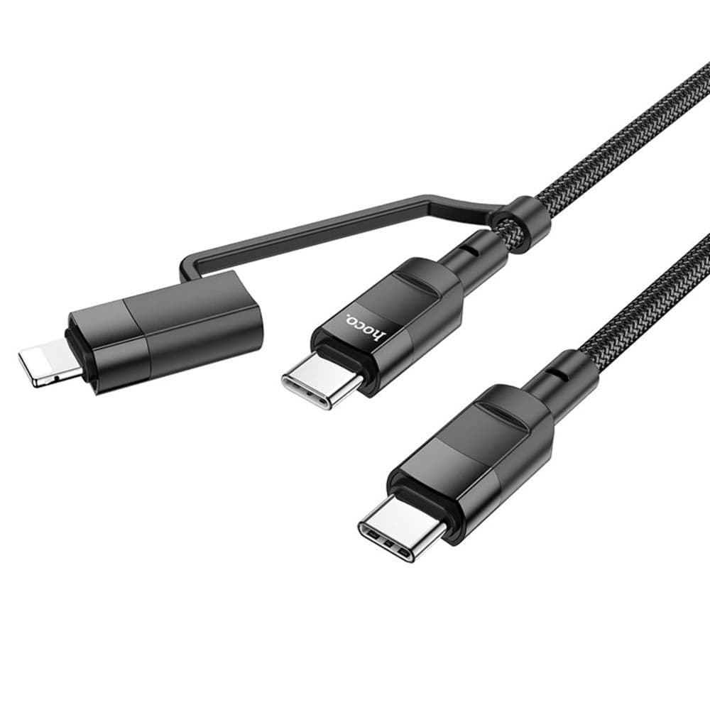 USB-кабель Hoco U106, Type-C на Type-C, Type-C на Lightning, 100 см, Power Delivery (100 Вт), чорний