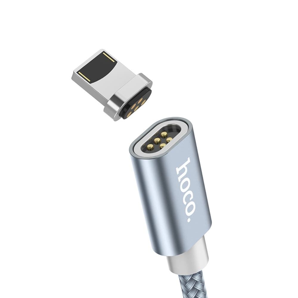 USB-кабель Hoco U40A, Lightning, магнитный, 2.0 А, 100 см, серый