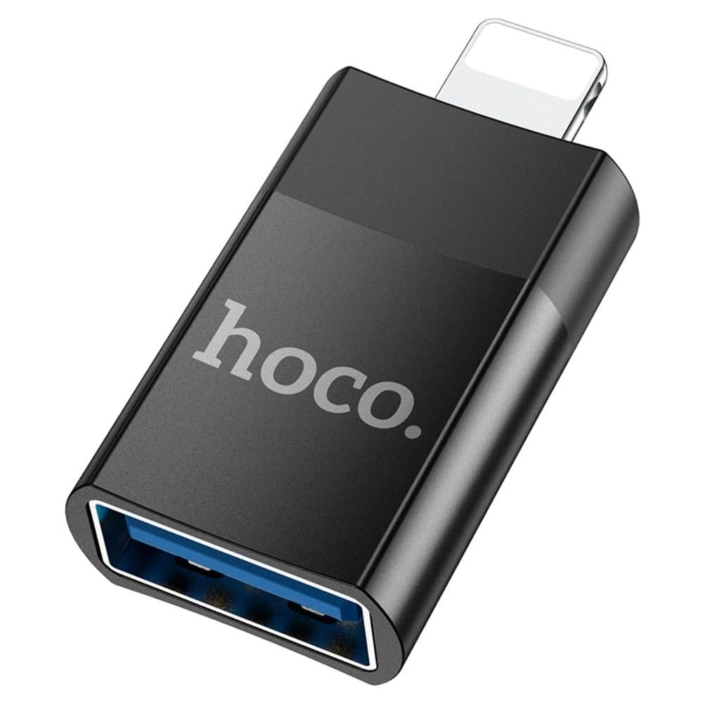 Адаптер OTG Hoco UA17, Lightning на USB 2.0 (F), чорний