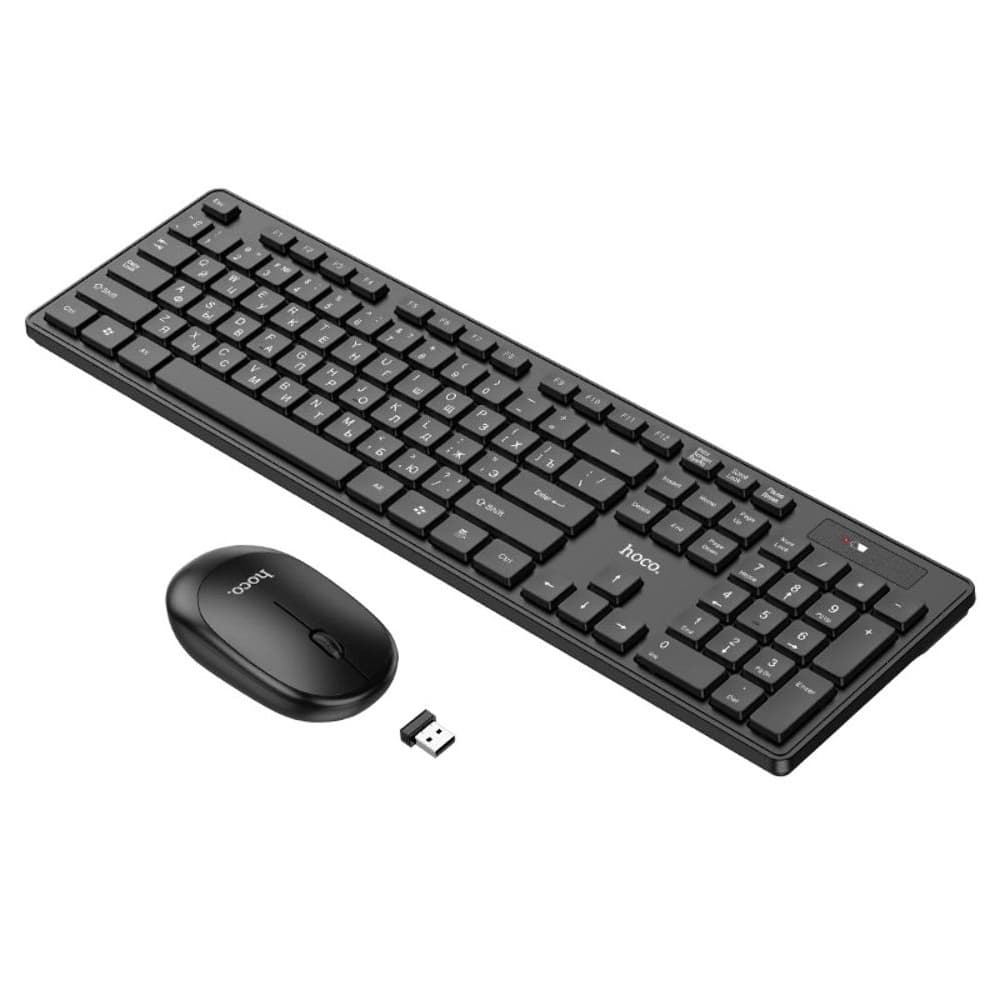 Клавиатура беспроводная с мышкой Hoco GM17, ENG/ РУС, черный