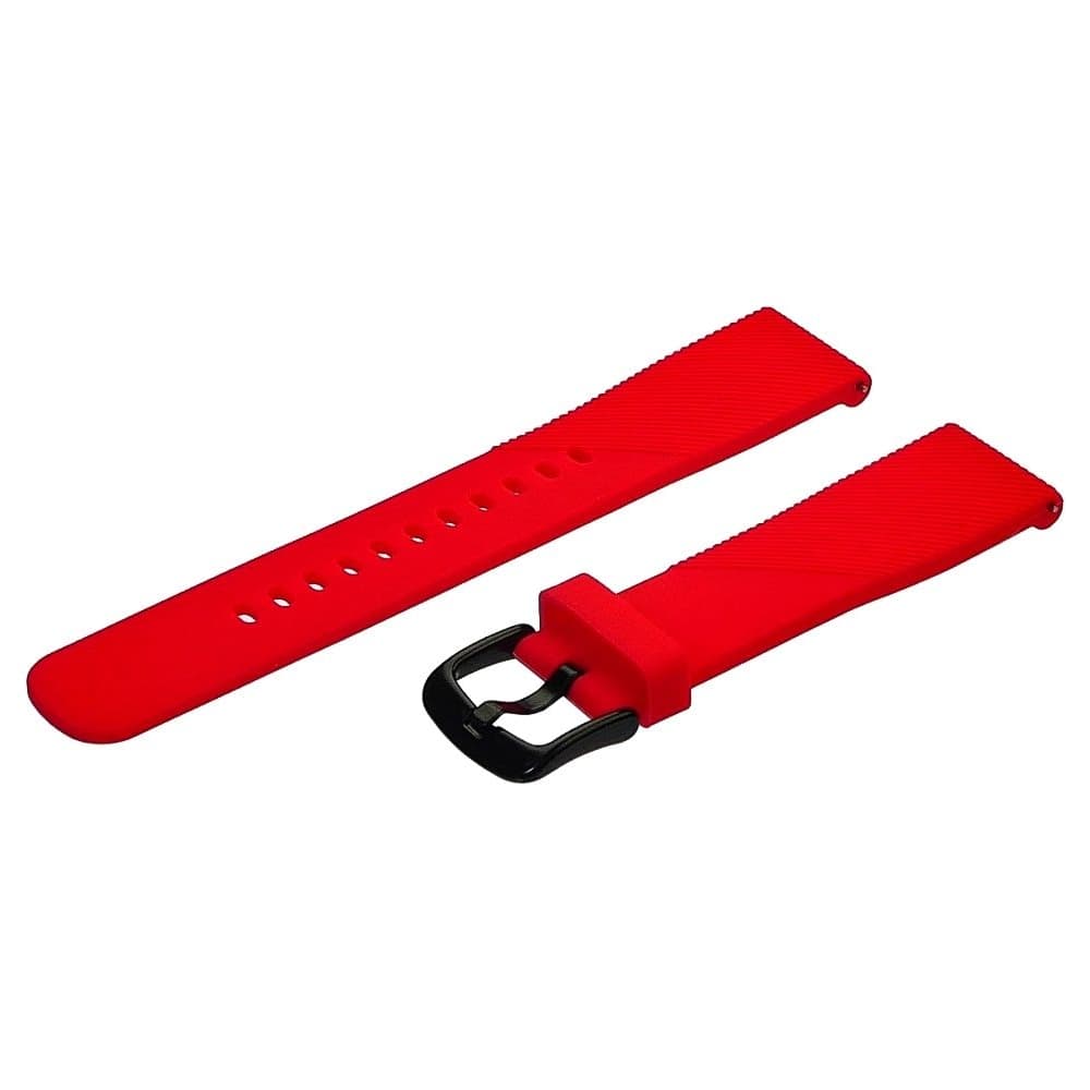 Ремешок силиконовый Semi-twill универсальный 20 мм, красный