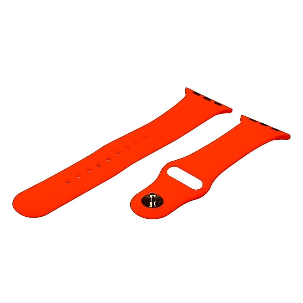 Ремешок силиконовый для Apple Watch Sport Band 38/ 40/ 41 мм, размер L, оранжевый