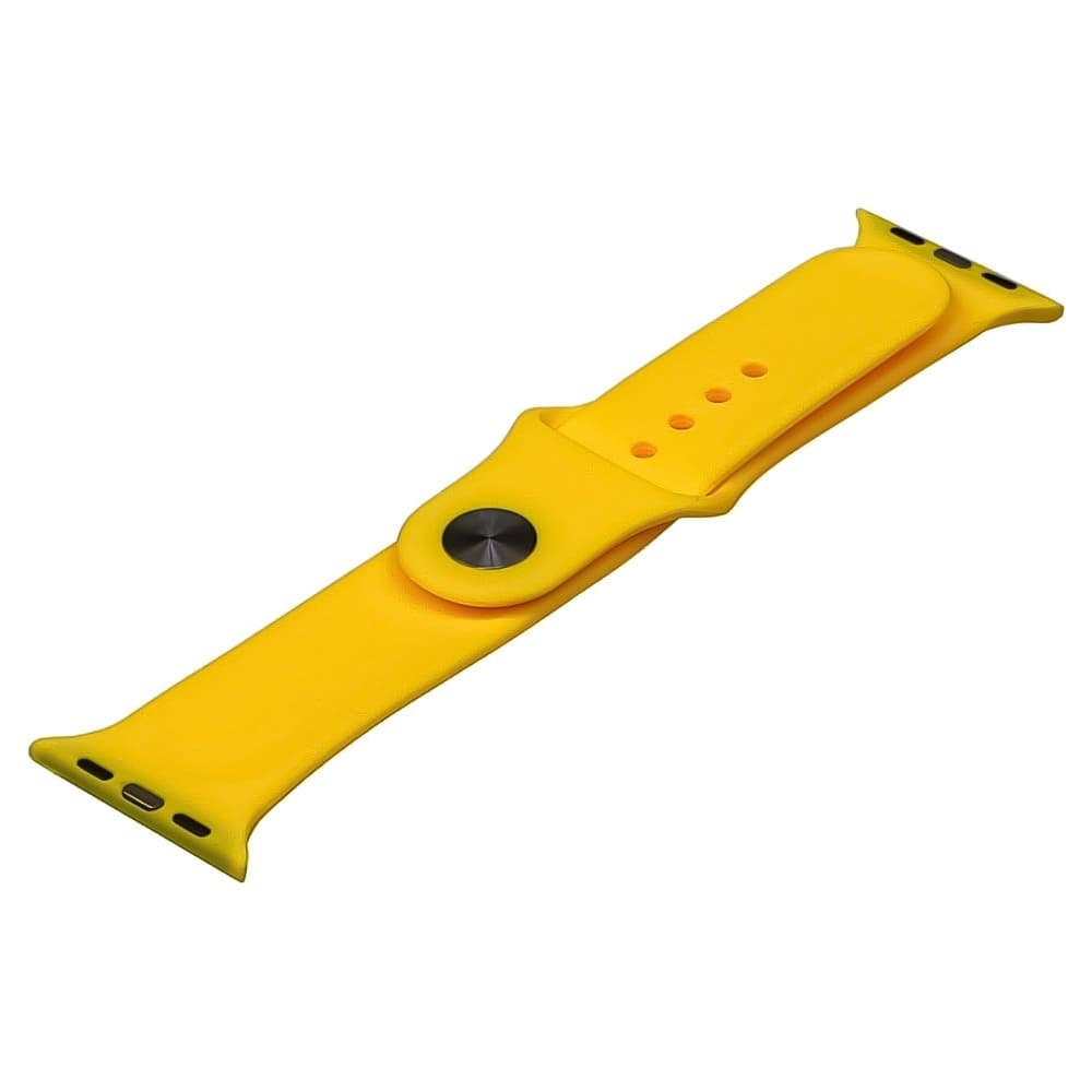 Ремешок силиконовый для Apple Watch Sport Band 38/ 40/ 41 мм, размер L, желтый