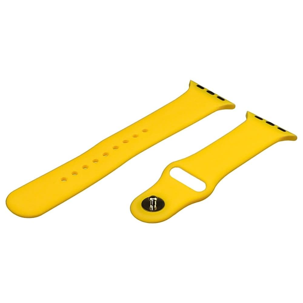 Ремешок силиконовый для Apple Watch Sport Band, 42 мм, 44 мм, 45 мм, размер L, желтый