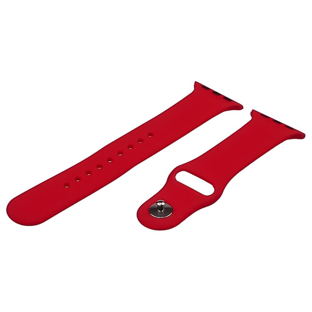 Ремешок силиконовый для Apple Watch Sport Band, 42 мм, 44 мм, 45 мм, размер L, красный