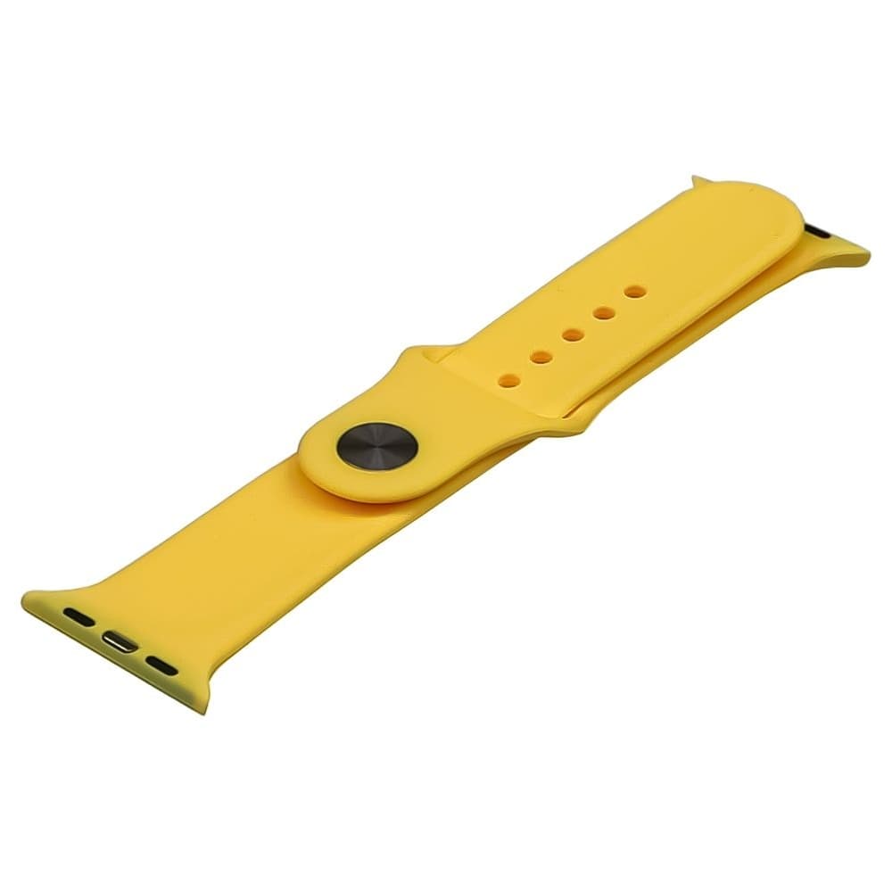 Ремешок силиконовый для Apple Watch Sport Band, 42 мм, 44 мм, 45 мм, размер L, желтый