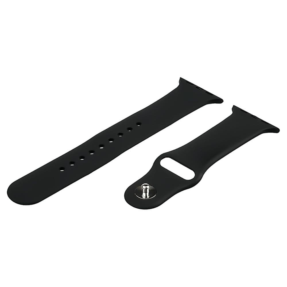 Ремешок силиконовый для Apple Watch Sport Band, 42 мм, 44 мм, 45 мм, размер L, чорний