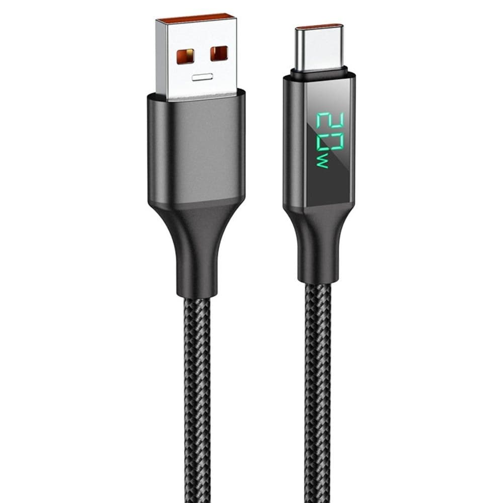 USB-кабель Borofone BU32, Type-C, 5.0 А, 100 см, с дисплеем, чорний