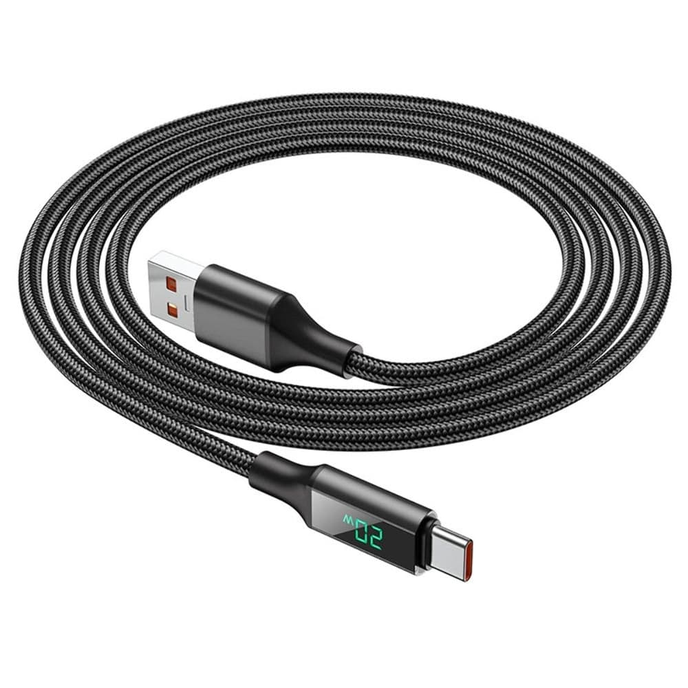 USB-кабель Borofone BU32, Type-C, 5.0 А, 100 см, с дисплеем, черный