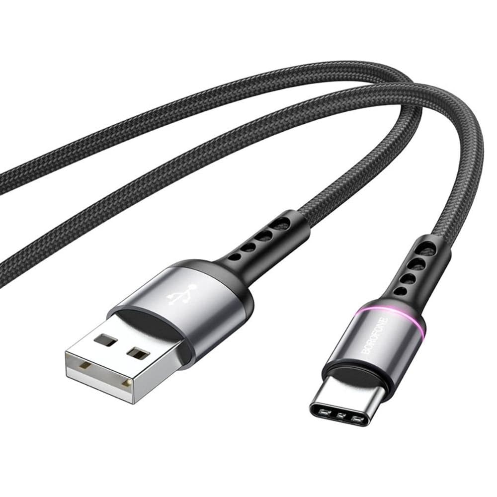 USB-кабель Borofone BU33, Type-C, 3.0 А, 120 см, с индикатором, чорний