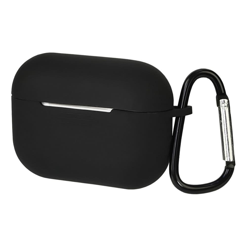 Чехол силиконовый с карабином для Apple AirPods 3, чорний