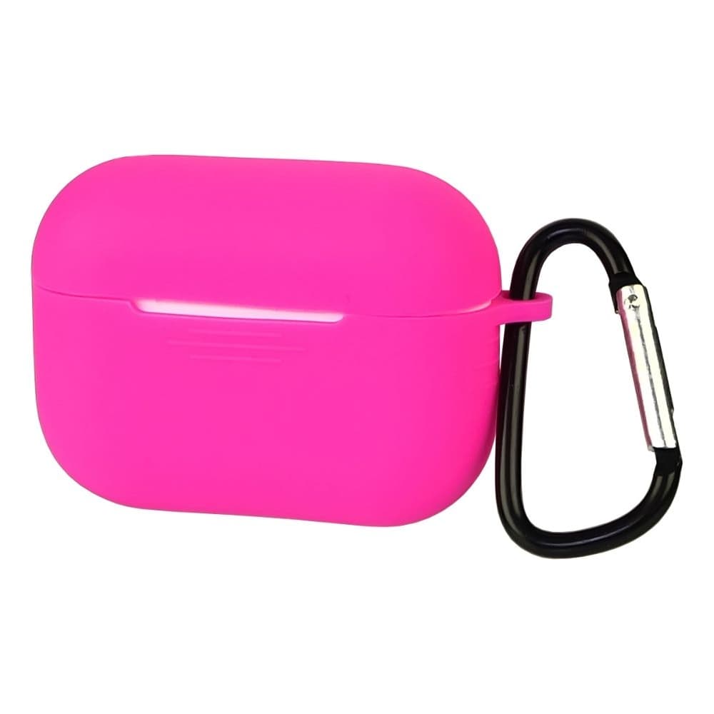 Чехол силиконовый с карабином для Apple AirPods 3, розовый