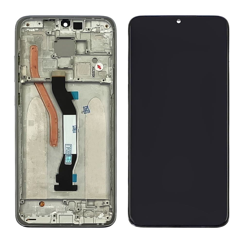 Дисплей Xiaomi Redmi Note 8 Pro, M1906G7I, M1906G7G, серебристый | с тачскрином | с передней панелью | High Copy | дисплейный модуль, экран
