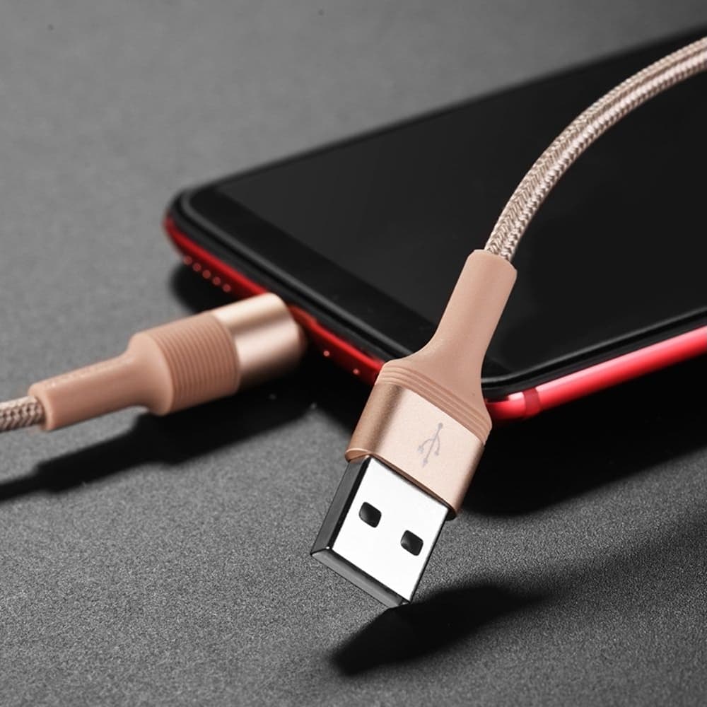 USB-кабель Borofone BX21, Type-C, 3.0 А, 100 см, золотистый