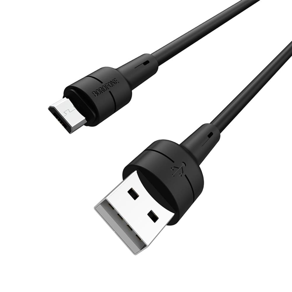 USB-кабель Borofone BX30, Micro-USB, 2.4 А, 100 см, чорний
