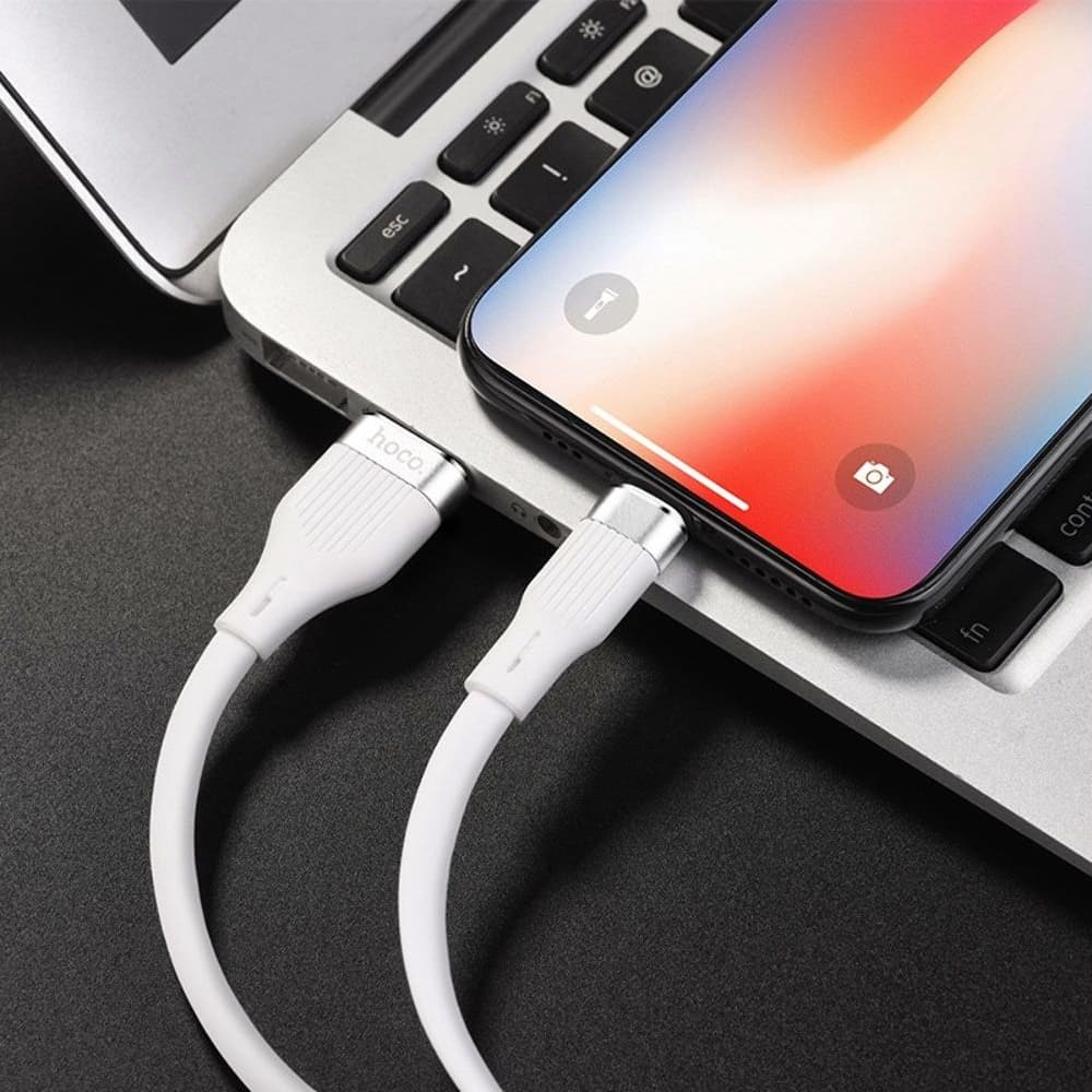 USB-кабель Hoco U72, Lightning, 2.4 А, 120 см, белый